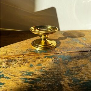 PartyLite Gold Brass Small Candlestick Holder
